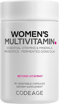 Codeage Women’s Multivitamin - Vitamins A C D3 E B6 B12 Folate Calcium Magnesium Iron Dong Quai Probiotics - 1 Capsule Per Serving - Daily Vitamin Pills for Women - Non-GMO - 30 Capsules