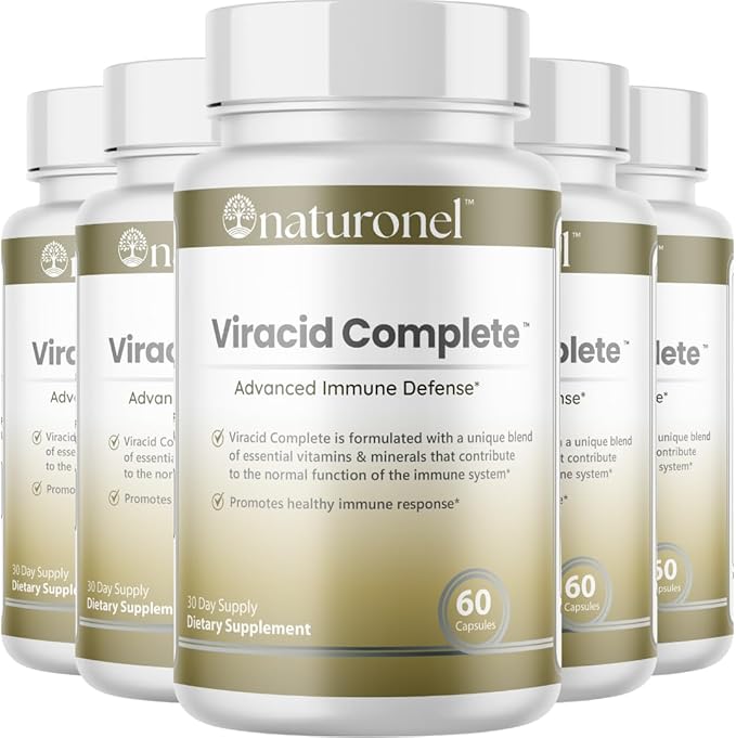 Viracid Complete (6 Pack) Comprehensive Immune Formula with Elderberry Echinacea Garlic Zinc L-Glutamine &amp Turmeric 95% Curcuminoids | Premium Supplement Made in USA GMP Certified
