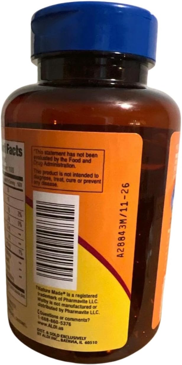 Generic Omega-3 Fatty Acids Fish Oil Concentrate 1200mg 100 Softgels Promotes Healthy Heart Purified to Eliminate Mercury Dietary Supplement Yellow