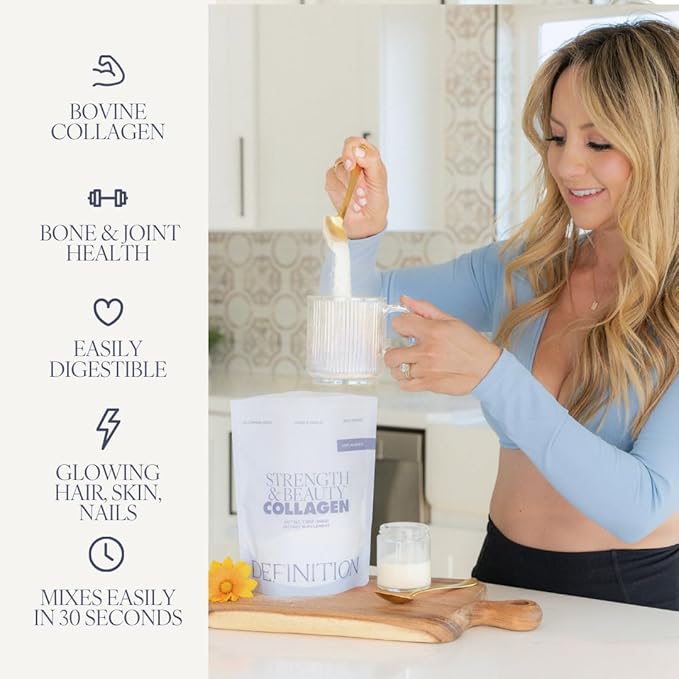 Collagen Powder for Women Beauty Blend with Vitamin C Biotin &amp Hyaluronic Acid Supports Hair Skin &amp Nails 20 Servings Grass-Fed Bovine Unflavored