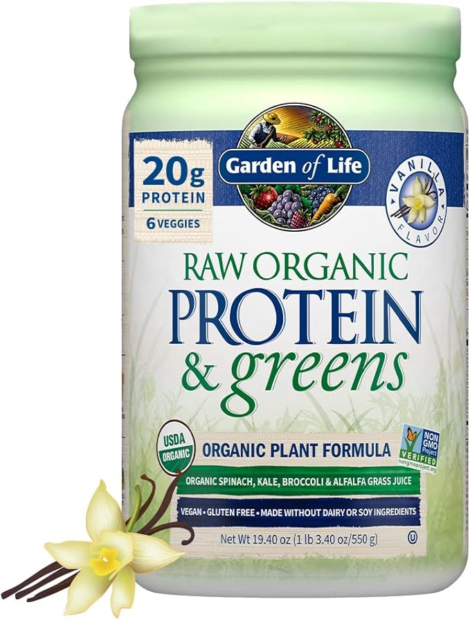 Garden of Life Raw Organic Protein &amp Greens Vanilla - Vegan Protein Powder for Women &amp Dr. Formulated Women's Probiotics Once Daily 16 Strains 50 Billion 30 Count