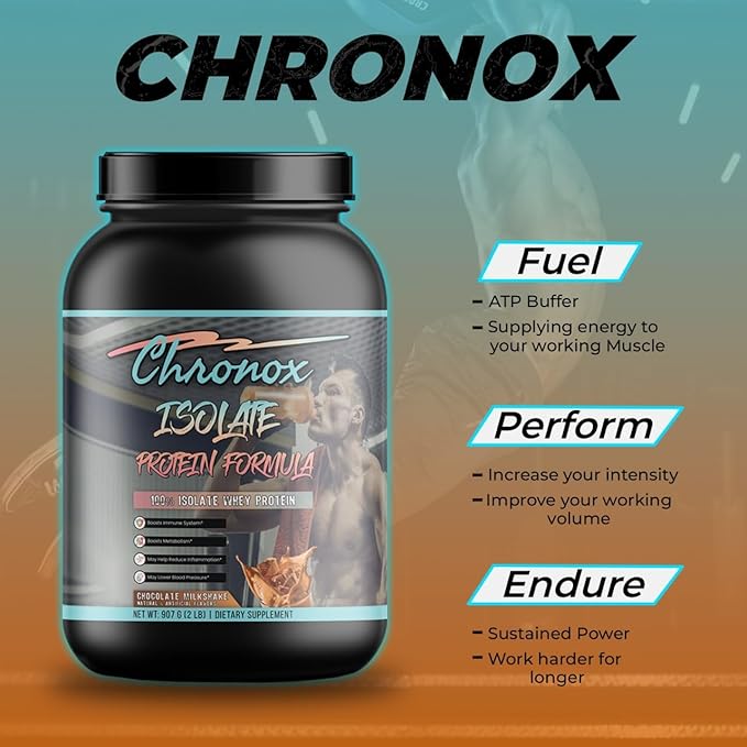 Chronox Isolate Whey Protein Powder - Chocolate Flavor - 2 LB