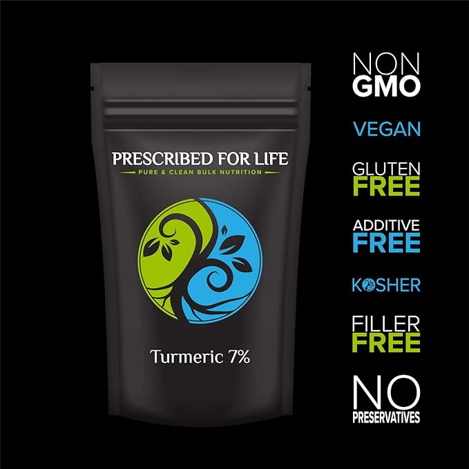 Prescribed for Life Turmeric Powder 95% | Curcuma en Polvo | Bulk Pure Tumeric Powder for Cooking Skin Care Golden Milk Latte Tea and More | Antioxidant Rich | Non GMO Vegan | No Fillers 4 oz