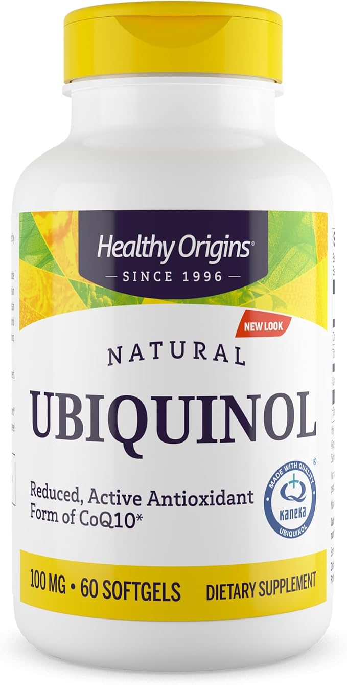 Healthy Origins Ubiquinol 100 mg (Kaneka QH Non-GMO Gluten Free Heart Support Energy Support) 60 Softgels