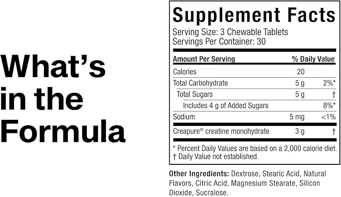 MuscleTech Creatine Chews - Creapure Monohydrate Supplement for Muscle Recovery Muscle Builder &amp Energy Boost - Pre Workout Supplement for Men &amp Women - 90 Chewable Candies Boogieman Punch