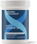 Neurobiologix Biotic Supreme 50 50 Billion CFU Probiotics with Akkermansia Saccharomyces boulardii Prebiotic Supports Gut Flora Microbial Digestive &amp Immune Health 30 Capsules