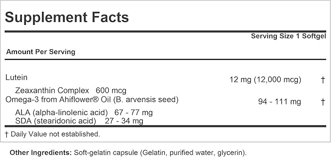 ANDREW LESSMAN Lutein 12 mg - 180 Softgels - Ultra-High Levels of Lutein. Powerful Anti-Oxidant Carotenoid. Supports Eye Health and Promotes Healthy Vision and Skin.