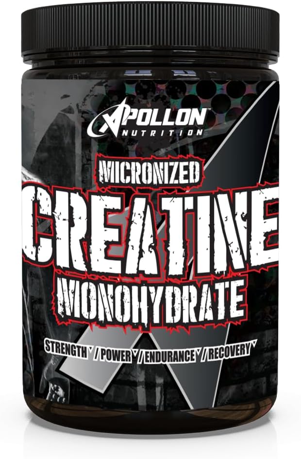 Apollon Nutrition Creatine Monohydrate | Premium Micronized Creatine for Strength Power Muscle Growth &amp Performance | Supports ATP Production &amp Training Recovery | 100 Servings