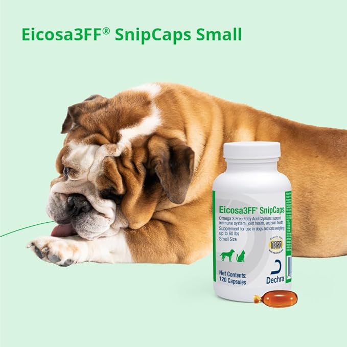 Eicosa3FF SnipCaps Omega 3 Free Fatty Acid Capsules for Dogs and Cats - Small 120 ct