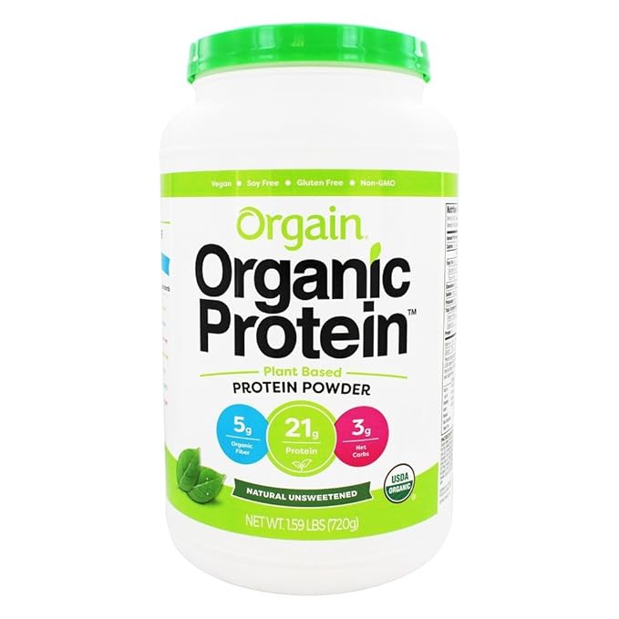 Orgain Organic Plant-Based Protein Powder + Superfoods Greens Powder Bundle (1.59lb + 0.62lb)