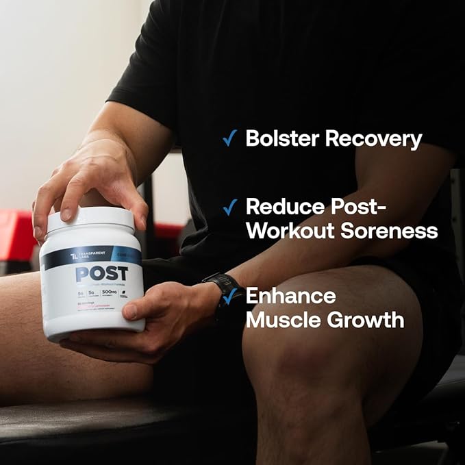 Transparent Labs Post - Post-Workout Recovery Muscle Builder with L-Glutamine Beta-Alanine and BetaPure Betaine Anhydrous for Muscle Recovery and Muscle Building - 30 Servings Strawberry Lemonade