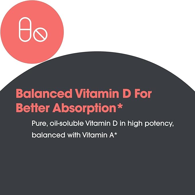 Allergy Research Group Vitamin D3 Complete 5000 - Delivers 125 mcg Vitamin D3 - with Vitamin A &amp K2 - Supports Bone Strength Immune Balance &amp Healthy Mindset - 60 Servings - 60 Capsules