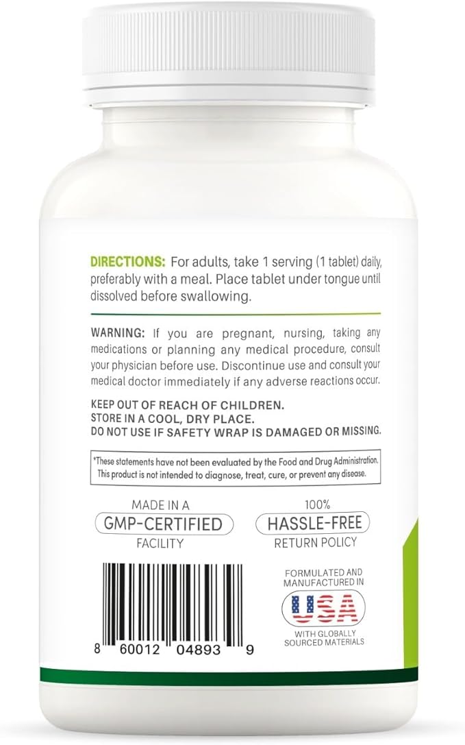 Vitamin B12 1000 mcg 120 Tablets Natural Cherry Flavor Gluten-Free Non-GMO Sugar Free Fast Dissolve