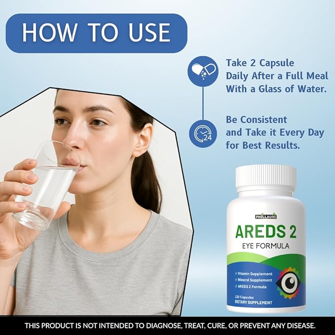 Areds 2 | Eye Care Supplement | Advanced Eye Vitamin Supplement | Eye Capsules for Men &amp Women 240 Capsules (Pack 2)