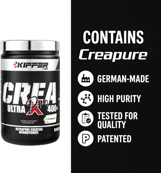 Kifffer Labs Creapure Ultra Pro Creatine Monohydrate Powder 400g (80 Servings) – Unflavored Pure German Creatine for Men &amp Women Muscle Strength &amp Recovery