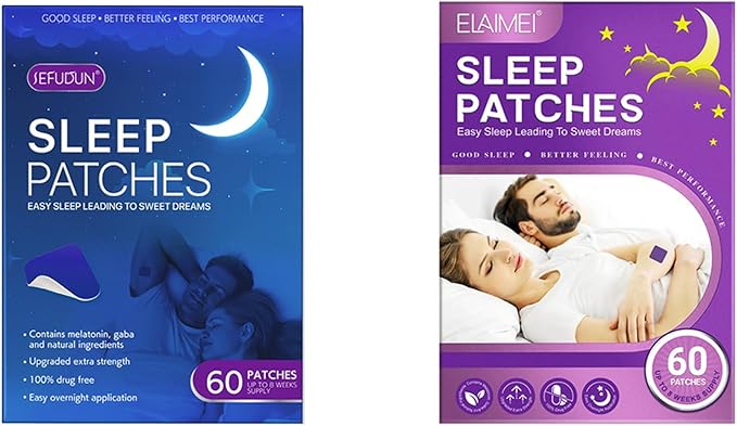 WanDu&ampHerbal 120 Sleep Patches for Adults Extra Strength - Fast Acting 100% Natural Ingredients Skin-Friendly &amp Easy to Apply Apply Before Sleeping for Men and Women (1)