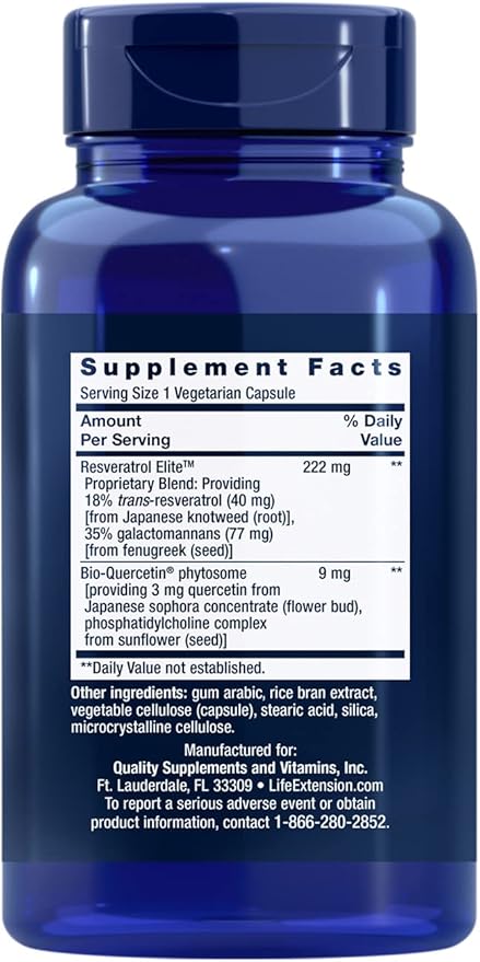 Life Extension Optimized Resveratrol Elite with 60 Vegetarian Capsules and N-Acetyl-L-Cysteine Immune &amp Respiratory Support with 60 Capsules
