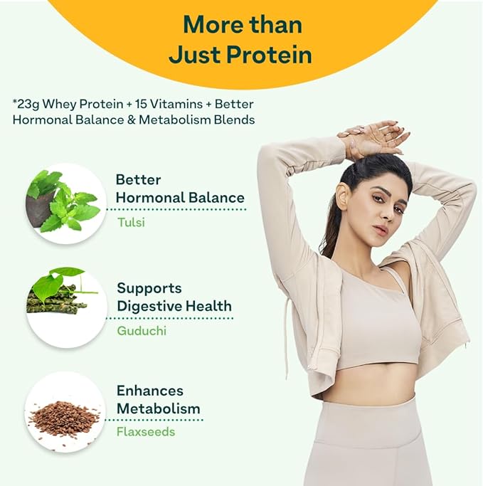OZiva Protein &amp Herbs Women with Multivitamins Curcumin Shatavari Tulsi for Improved Metabolism Hormonal Balance &amp Skin Hair Health 2.2 lbs Vanilla Almond. Soy Free Gluten Free Non G