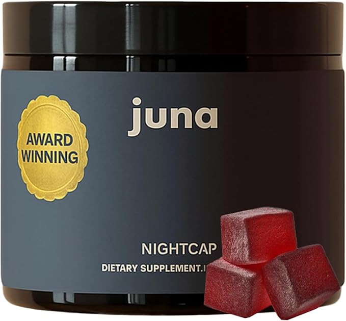 Juna Nightcap Sleep Gummies — Plant-Based Phytomelatonin + 8 Botanicals for Deep Restorative Sleep | Non Groggy | GABA Magnesium Tart Cherry Passionflower | Sugar-Free Vegan | 30 Gummies