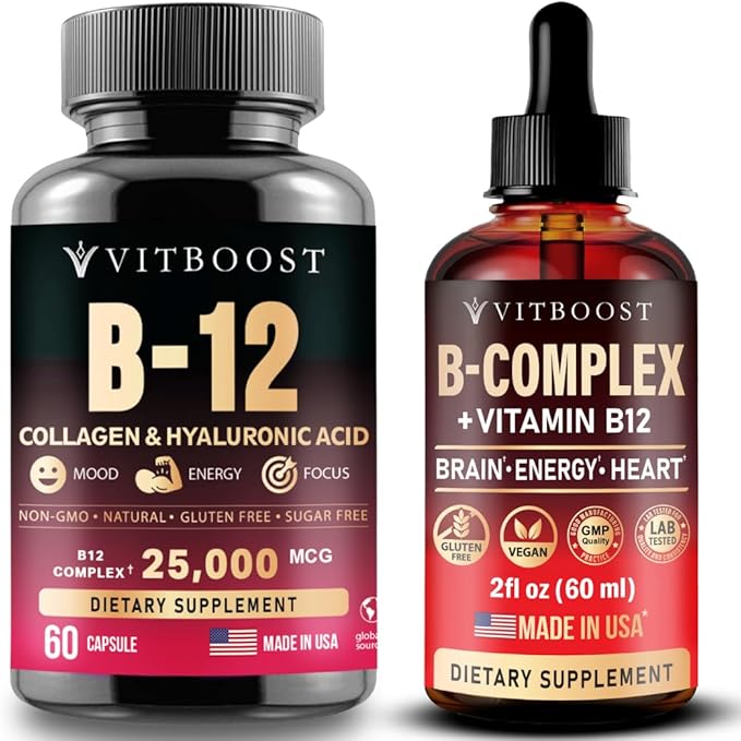 B12 with Hyaluronic Acid Collagen with Vegan Vitamin B12 with B Complex 20000 mcg
