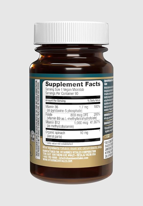 Methyl B12 + Folate – 90 Vegan Tablets | Active B12 &amp Methyl folate for Energy