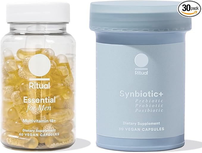 Ritual Synbiotic+ Probiotic Gut Health Support and Men's 18+ Multivitamin