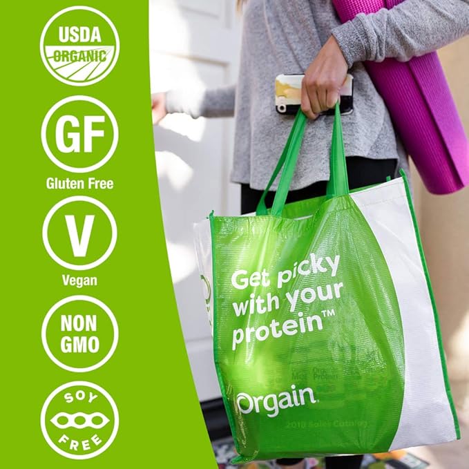 Orgain Organic Plant Based Protein Powder Creamy Chocolate Fudge - 1.02 Pound &amp Organic Plant Based Protein Powder Vanilla Bean - Vegan Low Net Carbs Non Dairy Gluten Free 1.02 Pound