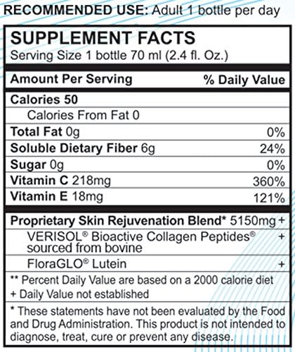 BBGLO® Skin Rejuvenation Collagen Drink - Anti Aging Complex 2.4 fl. Oz (Pack of 6 Bottles Original)