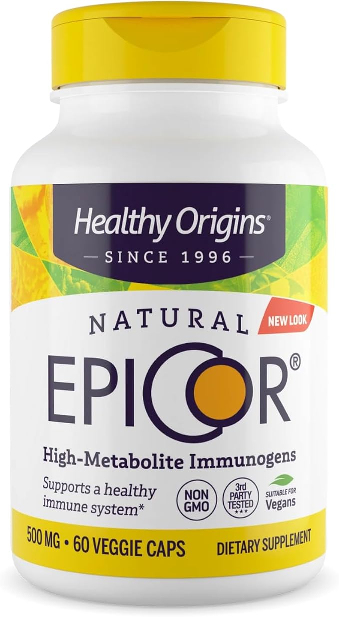 Healthy Origins EpiCor 500 mg (Immune Support Non-GMO Gluten Free) 60 Veggie Capsules