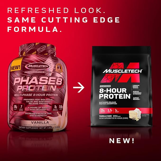 Muscletech Whey Protein Powder Phase8 Protein Powder | Whey &amp Casein Protein Powder Blend &amp Whey Protein Powder Nitro-Tech Whey Protein Isolate &amp Peptides | Milk Chocolate 4 Pounds