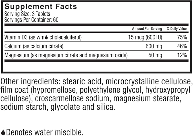 Celebrate Vitamins Calcium Plus – 600mg Calcium Citrate 600 IU Vitamin D3 &amp 50mg Magnesium for Post Bariatric Surgery - Gluten-Free &amp Sugar-Free - 180 Non-Chewable Tablets