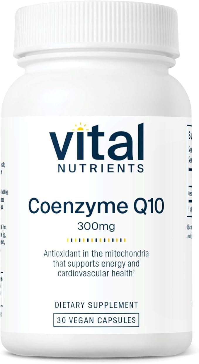 Vital Nutrients CoQ10 300mg - Vegan Supplement - Potent Antioxidant of CoEnzyme Q10 to Support Heart Health and Energy Levels* - Gluten Dairy and Soy Free - Non-GMO - 30 Capsules