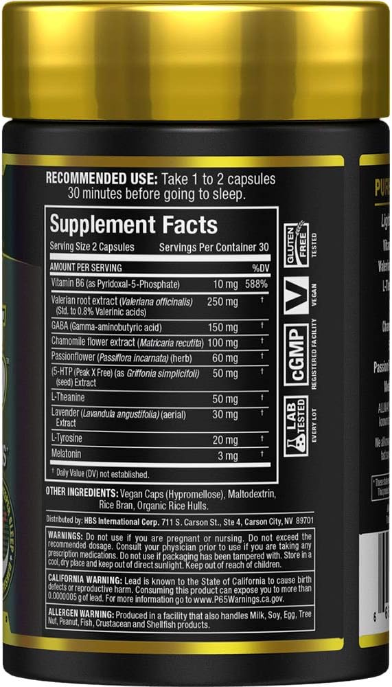 ALLMAX Light’S Out Sleep - 60 Capsules - Promotes Rest &amp Relaxation - with Vitamin B6 L-Theanine Chamomile &amp Melatonin - 30 Servings