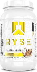 RYSE Loaded Protein Powder - Cinnamon Toast - 25g Whey Protein Isolate &amp Concentrate with Prebiotic Fiber &amp MCTs - Low Carb Low Sugar Digestive-Friendly - 27 Servings / 2 lb Tub