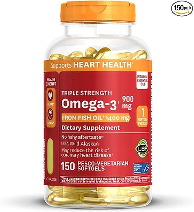 900 mg. Triple Strength Omega-3 from Fish Oil (150 ct.) - Supports Heart Health