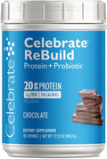Celebrate Vitamins Rebuild Protein Powder with Probiotics &amp Prebiotics - 20g Whey Isolate Protein High Fiber for Post Bariatric Surgery Patients - Chocolate (15 Servings)