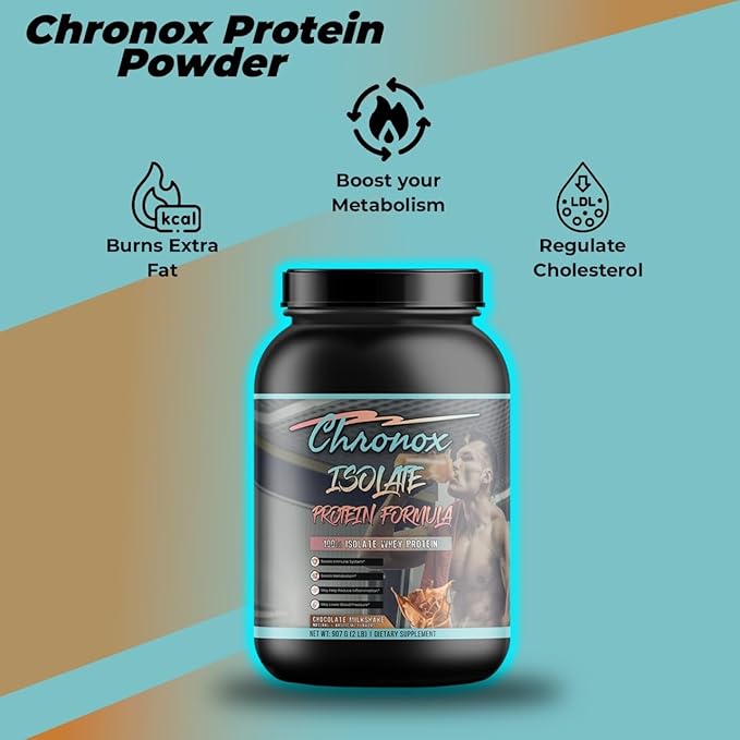 Chronox Isolate Whey Protein Powder - Chocolate Flavor - 2 LB