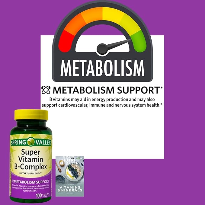 Pack of 1 SV Super Vitamin B-Complex Tablets Dietary Supplement Value Size 100 Count (Over 3 Months Supply)+ Exclusive nnh e-Book Vitamin Guide Included