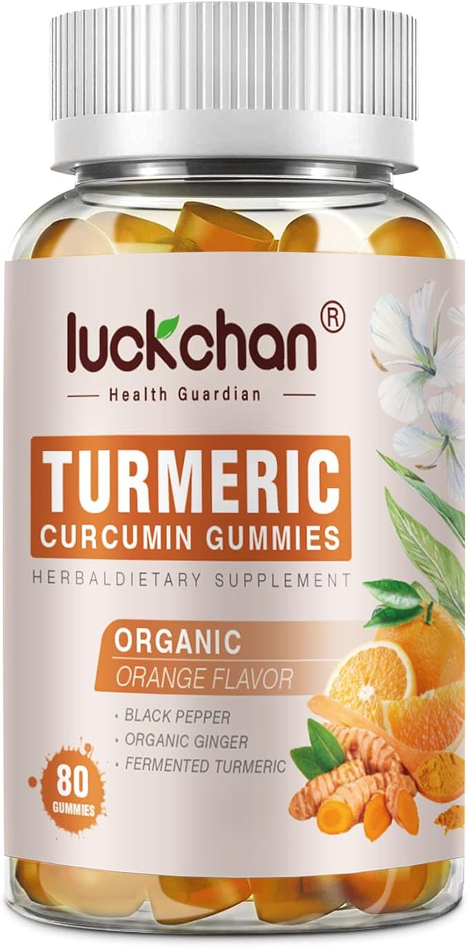 Turmeric Curcumin Gummies with Ginger &amp Black Pepper Herbal Supplement-320 Count for Adults and Kids - Tumeric Gummy Supplements Vegan Organic Gelatin-Free 4 Pack