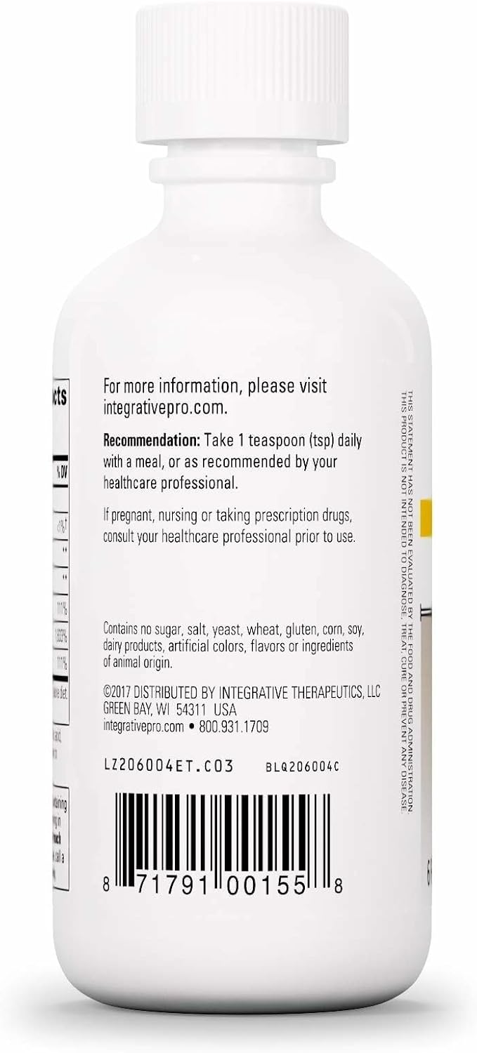 Integrative Therapeutics Liquid Iron - Energy Support Supplement* - with Vitamin B12 &amp Folate - Liquid Supplement for Convenience - Gluten &amp Dairy-Free - Apple Cinnamon Flavored 6 fl oz (35 S