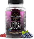 Bucklebury Sugar-Free Milk Thistle Gummies 1000mg with Natural Blueberry Flavor - Vegan Gluten-Free Non-GMO Natural Milk Thistle Supplement for Liver Health Immunity &amp Antioxidant Support -60 C