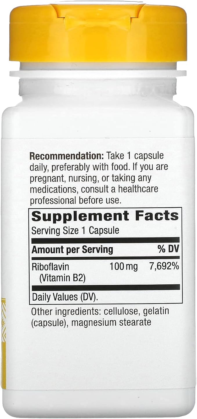 Nature's Way Vitamin B2 100 mg Riboflavin 100 Capsules Pack of 2