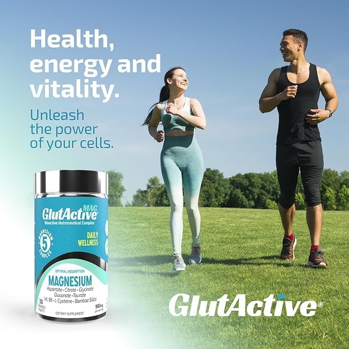 MAG | 750mg of Magnesium Glycinate Taurate Aspartate Gluconate &amp Citrate for Muscles Nerves &amp Energy | High Absorption | Sugar Free | 60 Chewable Tablets