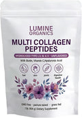Lumine Organics Collagen Multi Collagen Peptides PowderType IIIIIIVX with BiotinHyaluronic Acid PowderVitamin CNon-GMO-1bag