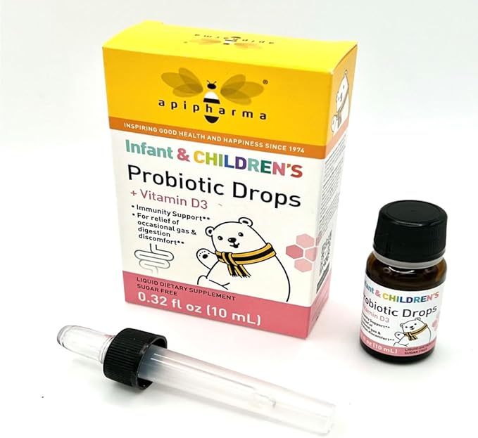 Infant Probiotic Drops with Vitamin D3 - for Kids Toddlers &amp Infants - Digestive Health &amp Immunity Support Gas &amp Discomfort Assistance (0.32oz)