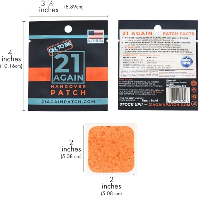 21 AGAIN Recovery Patch - Waterproof - 100% Made in The USA - 10 Pack