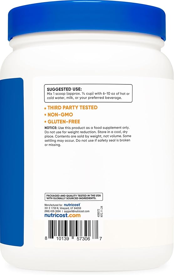 Nutricost Beef Bone Broth Protein Powder Unflavored (20 Servings) - Gluten-Free GMO-Free