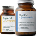 AlgaeCal Magnesium Relax™ - Chelated Magnesium with Ashwagandha for Sleep &amp Occasional Anxiety and AlgaeCal D3 Complete - ADEK Vitamin Supplement Enhanced Immune Support &amp Bone Health with D3