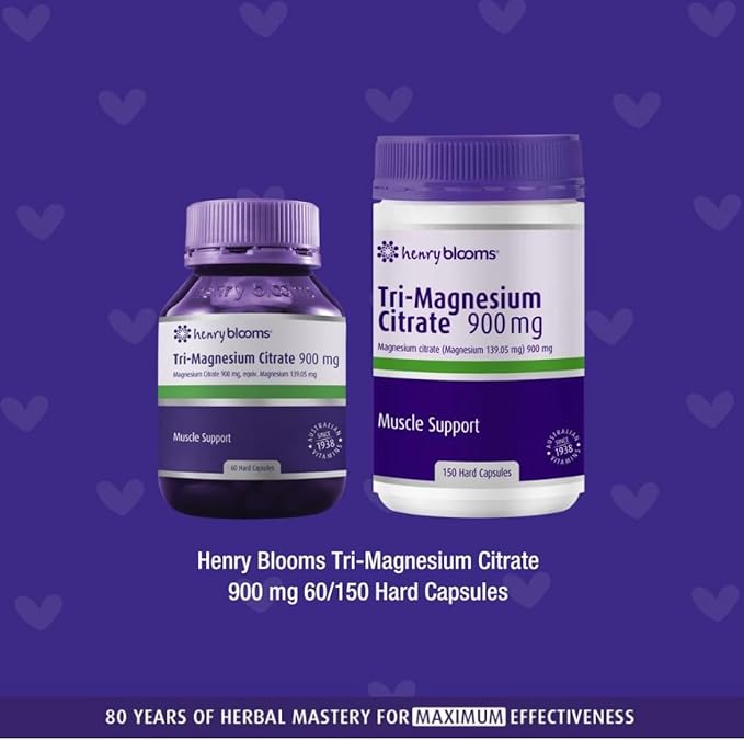 Henry Blooms Tri-Magnesium Citrate 900mg 150 Capsules Bulk Pack