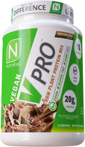 NutraKey V-Pro Raw Plant Protein Powder Organic Vegan Low Carb Gluten Free with with 20g of Protein (Mocha) 2-Pound